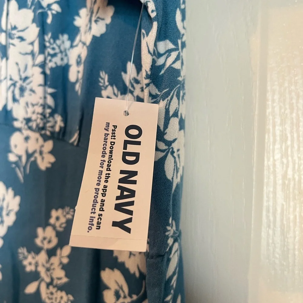 Old Navy Teal Floral Mini Dress - Picture 5 of 9